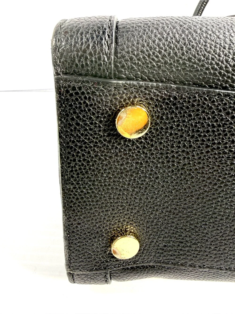 Michael Kors Black Pebbled Leather Satchel with Gold Accents